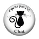 Cabochon Résine - j'peux pas j'ai chat