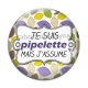 Cabochon Verre - je suis une pipelette