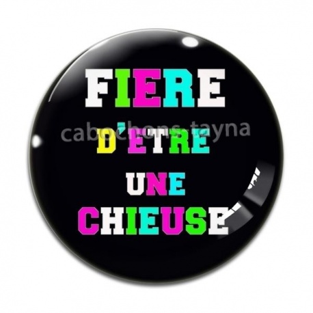 Cabochon Verre - fière d'être une chieuse