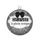 Pendentif Cabochon Argent - chieuse à plein temp