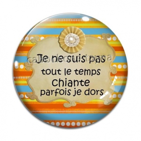 Cabochon Verre - je ne suis pas tout le temps chiante parfois je dors