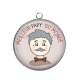 Pendentif Cabochon Argent - meilleur papy