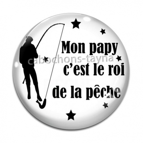 Cabochon Verre - mon papy c'est le roi du barbecue