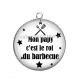 Pendentif Cabochon Argent - mon papy c'est le roi du barbecue