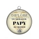 Pendentif Cabochon Argent - meilleur papy