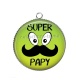 Pendentif Cabochon Argent - super papy