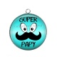 Pendentif Cabochon Argent - super papy