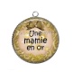 Pendentif Cabochon Argent - une mamie en or