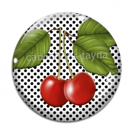 Cabochon Verre - cerise