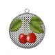 Pendentif Cabochon Argent - cerise