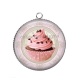Pendentif Cabochon Argent - cup cake