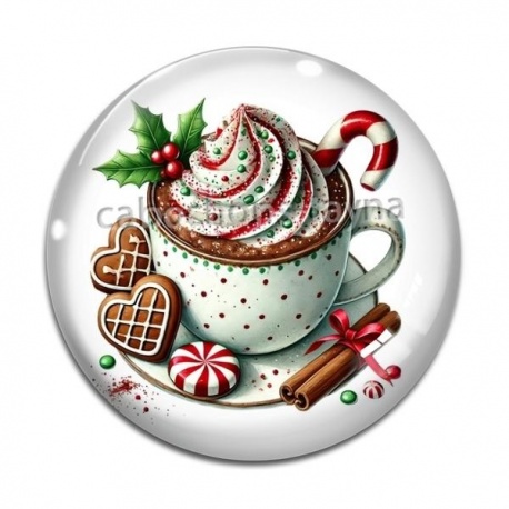 Cabochon Verre - tasse de noël