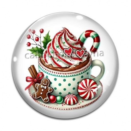 Cabochon Verre - tasse de noël