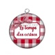 Pendentif Cabochon Argent - le temps des cerises