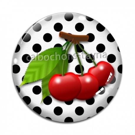 Cabochon Verre - cerise