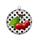 Pendentif Cabochon Argent - cerise