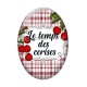 Cabochon Verre Ovale - cerise