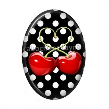 Cabochon Résine Ovale - cerise