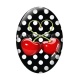 Cabochon Verre Ovale - cerise