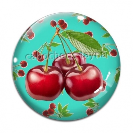 Cabochon Verre - cerise