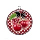 Pendentif Cabochon Argent - cerise