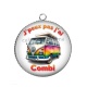 Pendentif Cabochon Argent - j'peux pas j'ai combi