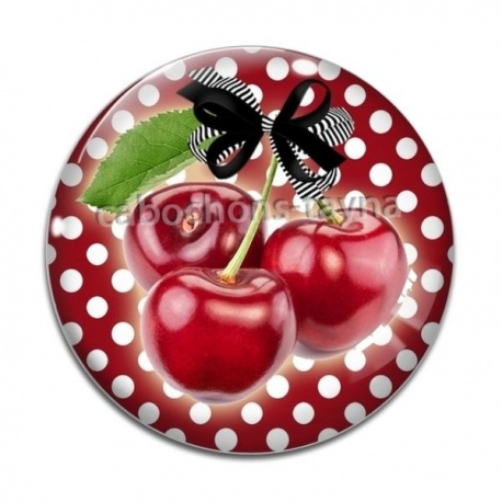 Cabochon Verre - cerise