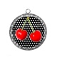 Pendentif Cabochon Argent - cerise