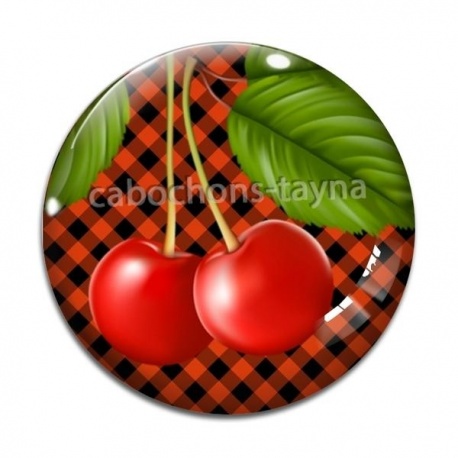 Cabochon Verre - cerise