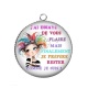 Pendentif Cabochon Argent - j'ai essayé de vous plaire 