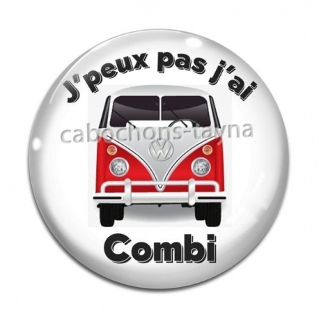 Cabochon Verre - j'peux pas j'ai combi