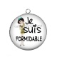 Pendentif Cabochon Argent - je suis formidable
