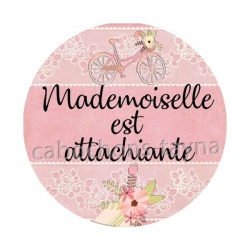 mademoiselle est attachiante- Cabochon verre ou résine