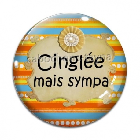 Cabochon Verre - cinglée mais sympa