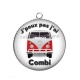 Pendentif Cabochon Argent - j'peux pas j'ai combi
