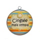 Pendentif Cabochon Argent - cinglée mais sympa
