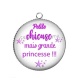Pendentif Cabochon Argent - petite chieuse mais grande princesse