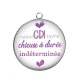 Pendentif Cabochon Argent - CDi chieuse à durée indéterminée