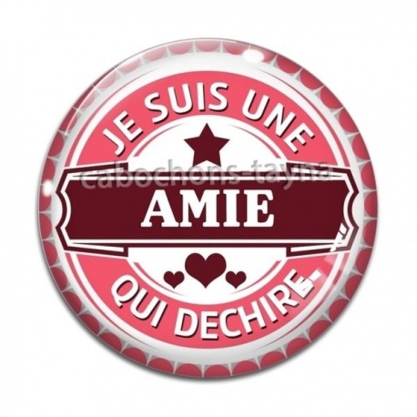 Cabochon Verre - je suis une amie qui déchire