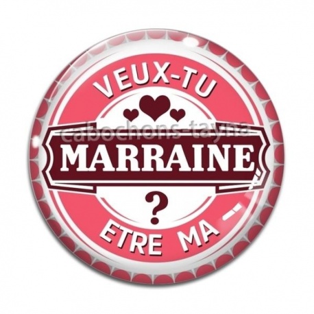 Cabochon Verre - veux tu être ma marraine