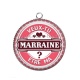 Pendentif Cabochon Argent - veux tu être ma marraine