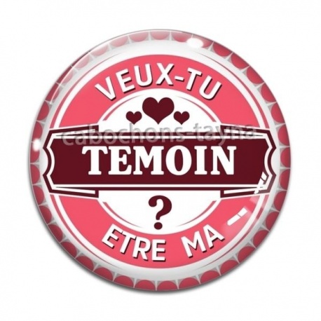 Cabochon Verre - veux tu être ma témoin