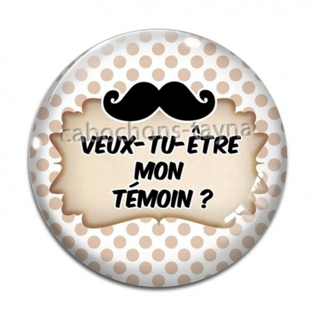 Cabochon Verre - veux tu être mon témoin