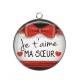 Pendentif Cabochon Argent - je t'aime ma soeur