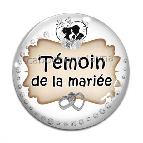 Cabochon Verre - témoin de la mariée