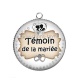 Pendentif Cabochon Argent - témoin de la mariée