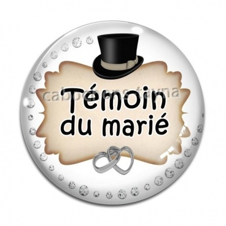 Cabochon Verre - témoin du marié