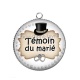 Pendentif Cabochon Argent - témoin du marié