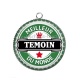 Pendentif Cabochon Argent - meilleur témoin du monde