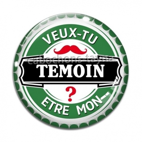 Cabochon Verre - veux tu être mon témoin